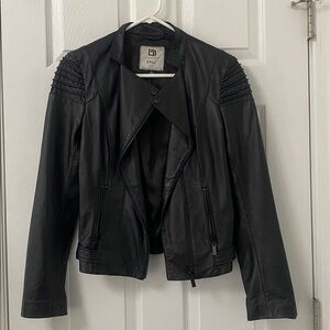 Blanc Noir Black Leather Jacket